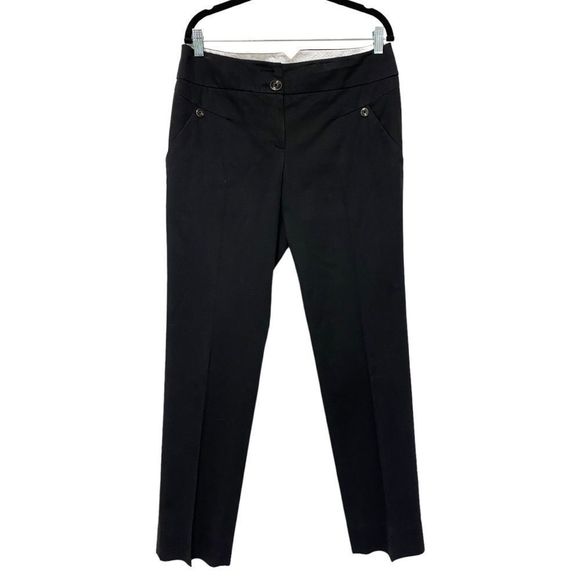 ANTHROPOLOGIE LEIFSDOTTIR Black Cotton Blend Straight Leg Pants 8 - Picture 1 of 10